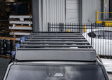 Backwoods Adventure Mods DRIFTR Roof Rack (2024–2027 Land Cruiser 250) — Feature shot: front of the rack