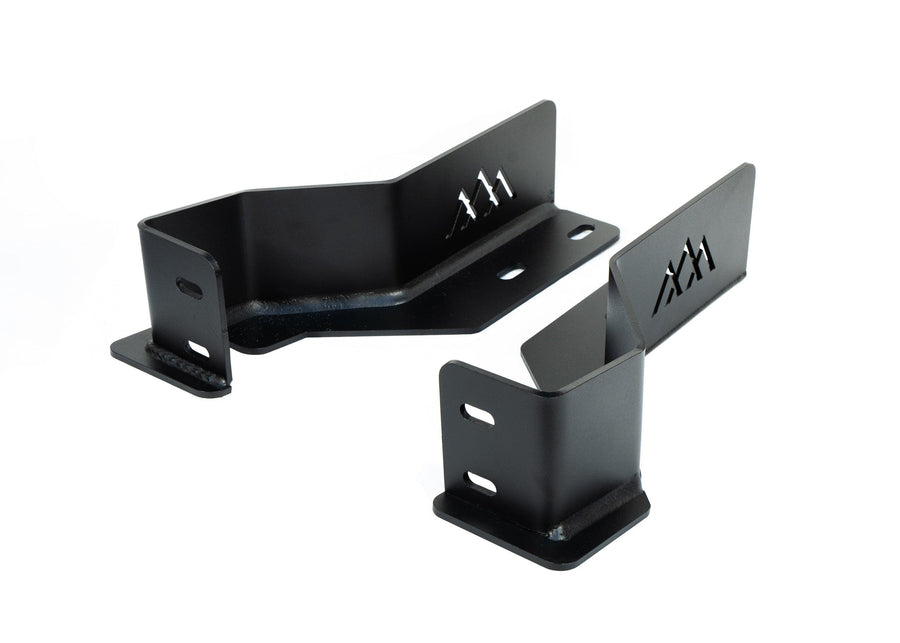 Backwoods Adventure Mods Frame Support Brackets (2016–2023 Tacoma) — Feature shot: pair of powder-coated frame support brackets