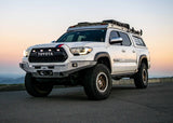 Backwoods Adventure Mods Hi-Lite No Bull Bar (2016–2023 Tacoma) — Feature shot: bumper shown in raw aluminum before powder coat