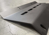 Backwoods Adventure Mods Connector Skid Plate (2005–2023 Tacoma) — Feature shot: detail of the connector skid and its drain holes