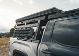 Backwoods Adventure Mods Overland Bed Rack Full Height (2007–2027 Tundra) — Feature shot: gear storage and mounting options