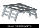 Backwoods Adventure Mods Overland Bed Rack Full Height (2007–2027 Tundra) — Feature shot: diagram of the rack with the optional DRIFTR topper
