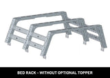 Backwoods Adventure Mods Overland Bed Rack Full Height (2007–2027 Tundra) — Feature shot: diagram of the rack without the topper