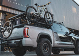 Backwoods Adventure Mods Bike Tray Mounts (Universal) — Lifestyle shot: Toyota Tundra carrying several mountain bikes on its bed rack